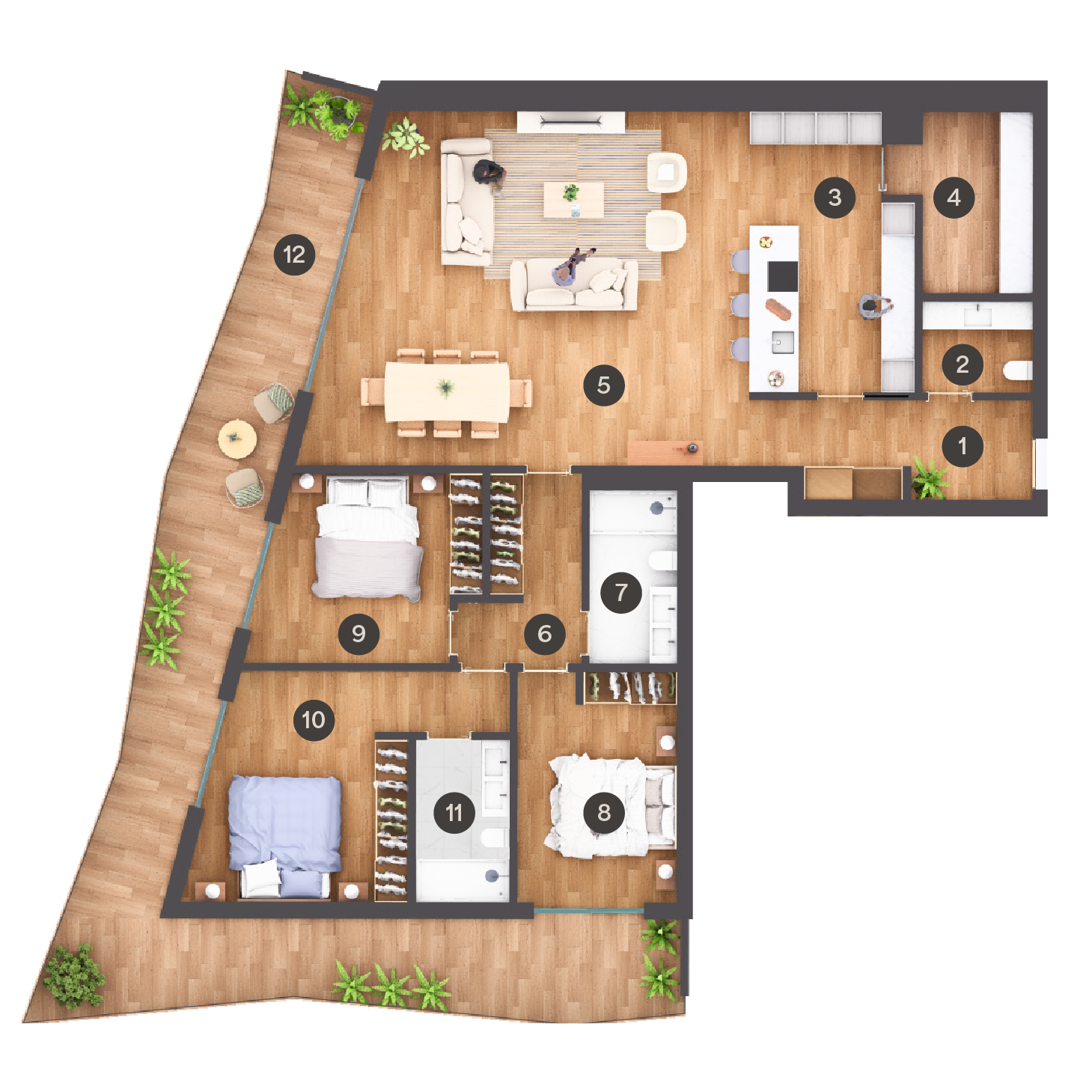 Planta apartamento T3 - Paim Living