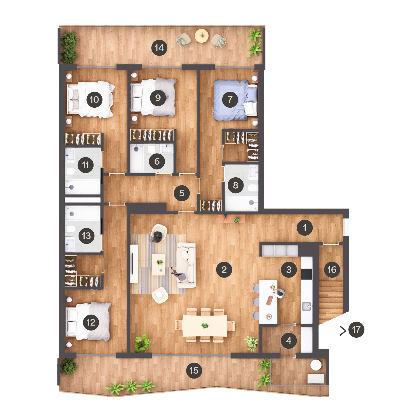 Planta apartamento T4 - Paim Living